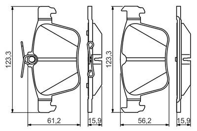 0986495346 BOSCH Комплект тормозных колодок, дисковый тормоз