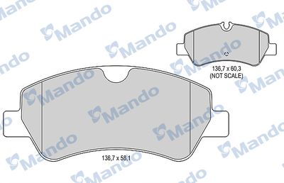 MBF015045 MANDO Комплект тормозных колодок, дисковый тормоз