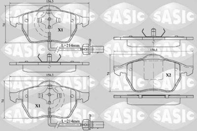 6216013 SASIC Комплект тормозных колодок, дисковый тормоз