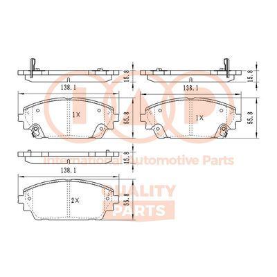 70411122 IAP QUALITY PARTS Комплект тормозных колодок, дисковый тормоз