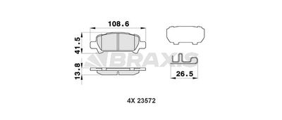 AB0464 BRAXIS Комплект тормозных колодок, дисковый тормоз