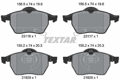 2311602 TEXTAR Комплект тормозных колодок, дисковый тормоз