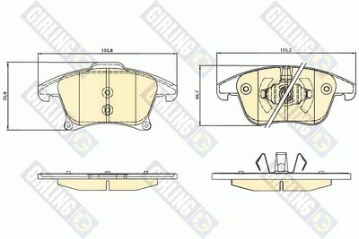 6120752 GIRLING Комплект тормозных колодок, дисковый тормоз