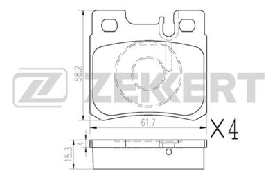 BS1233 ZEKKERT Комплект тормозных колодок, дисковый тормоз