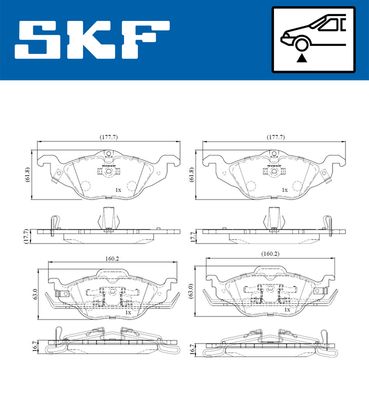 VKBP80158A SKF Комплект тормозных колодок, дисковый тормоз