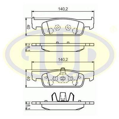 GBP880126 G.U.D. Комплект тормозных колодок, дисковый тормоз