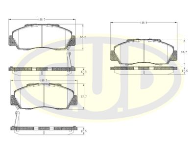 GBP035102 G.U.D. Комплект тормозных колодок, дисковый тормоз