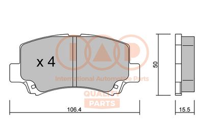 70416096P IAP QUALITY PARTS Комплект тормозных колодок, дисковый тормоз