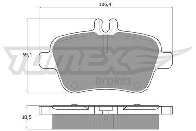 TX1808 TOMEX Brakes Комплект тормозных колодок, дисковый тормоз