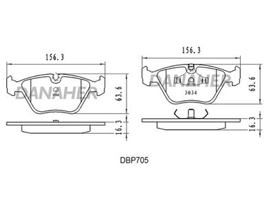 DBP705 DANAHER Комплект тормозных колодок, дисковый тормоз