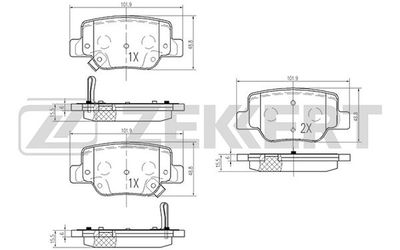 BS2095 ZEKKERT Комплект тормозных колодок, дисковый тормоз