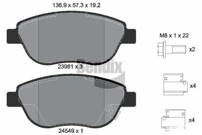 BPD1145 BENDIX Braking Комплект тормозных колодок, дисковый тормоз