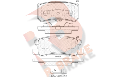 RB1375202 R BRAKE Комплект тормозных колодок, дисковый тормоз