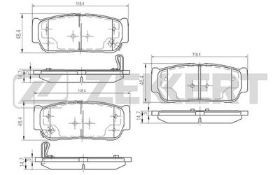 BS2424 ZEKKERT Комплект тормозных колодок, дисковый тормоз