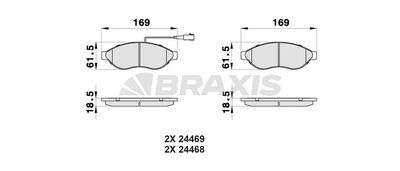 AB0042 BRAXIS Комплект тормозных колодок, дисковый тормоз