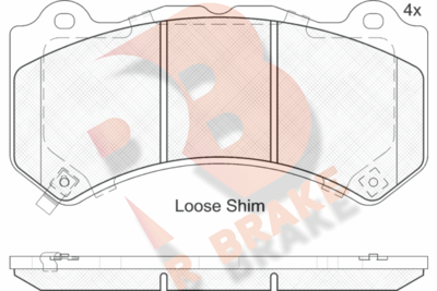 RB2164 R BRAKE Комплект тормозных колодок, дисковый тормоз