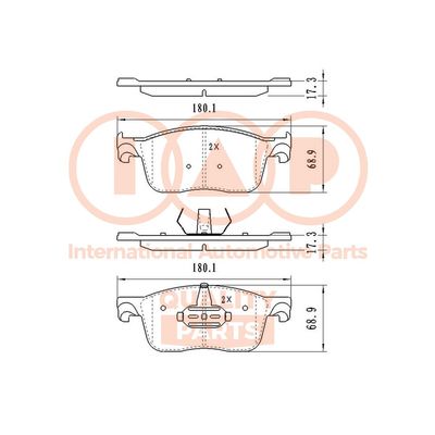 70417230 IAP QUALITY PARTS Комплект тормозных колодок, дисковый тормоз