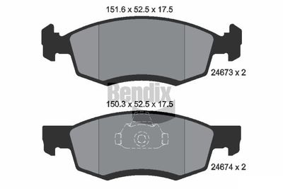 BPD1405 BENDIX Braking Комплект тормозных колодок, дисковый тормоз