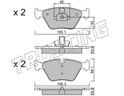 2163 TRUSTING Комплект тормозных колодок, дисковый тормоз