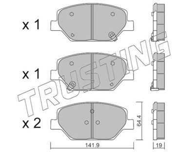 11780 TRUSTING Комплект тормозных колодок, дисковый тормоз