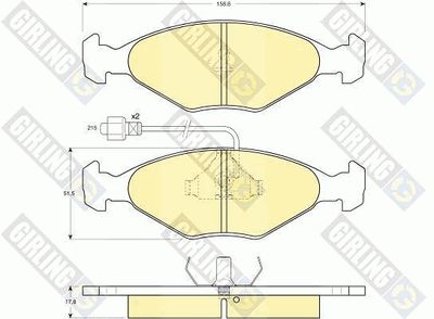 6102812 GIRLING Комплект тормозных колодок, дисковый тормоз