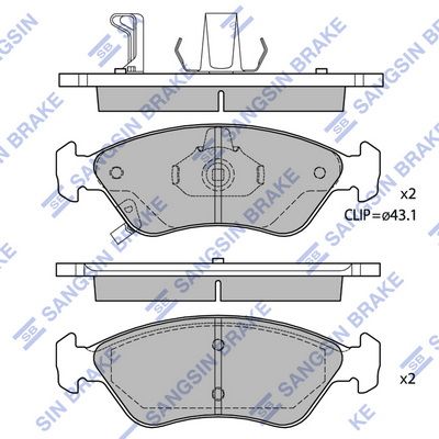 SP1079F Hi-Q Комплект тормозных колодок, дисковый тормоз