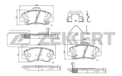 BS1187 ZEKKERT Комплект тормозных колодок, дисковый тормоз