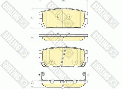 6132969 GIRLING Комплект тормозных колодок, дисковый тормоз