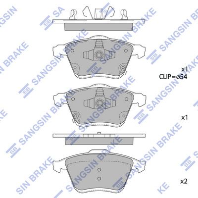 SP1768 Hi-Q Комплект тормозных колодок, дисковый тормоз