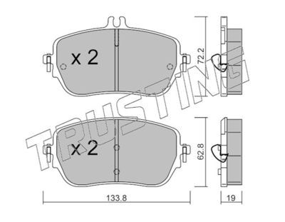 11930 TRUSTING Комплект тормозных колодок, дисковый тормоз