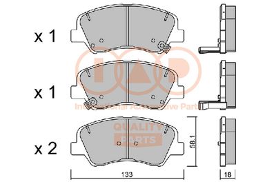 70421074P IAP QUALITY PARTS Комплект тормозных колодок, дисковый тормоз