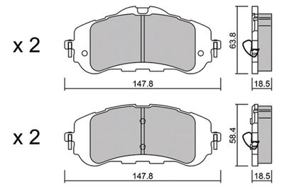 BPPE1023 AISIN Комплект тормозных колодок, дисковый тормоз