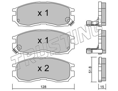 2330 TRUSTING Комплект тормозных колодок, дисковый тормоз