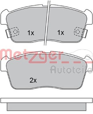 1170197 METZGER Комплект тормозных колодок, дисковый тормоз