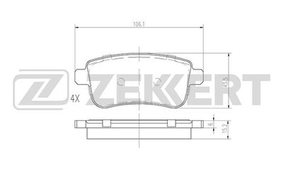 BS2945 ZEKKERT Комплект тормозных колодок, дисковый тормоз