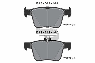 BPD2434 BENDIX Braking Комплект тормозных колодок, дисковый тормоз