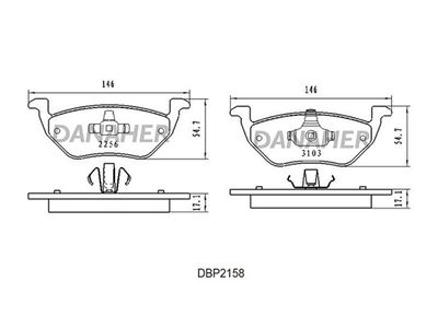 DBP2158 DANAHER Комплект тормозных колодок, дисковый тормоз