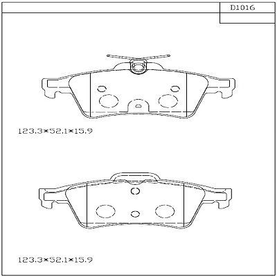 KD1016 ASIMCO Комплект тормозных колодок, дисковый тормоз