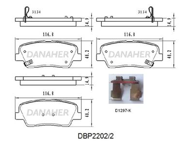 DBP22022 DANAHER Комплект тормозных колодок, дисковый тормоз