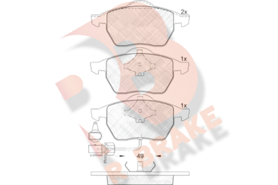 RB1384 R BRAKE Комплект тормозных колодок, дисковый тормоз