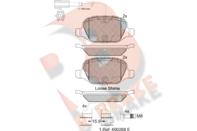 RB2037 R BRAKE Комплект тормозных колодок, дисковый тормоз