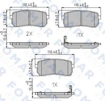 FO859881 FOMAR Friction Комплект тормозных колодок, дисковый тормоз