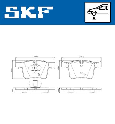 VKBP80103 SKF Комплект тормозных колодок, дисковый тормоз