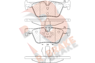 RB2049 R BRAKE Комплект тормозных колодок, дисковый тормоз