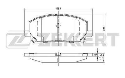 BS2091 ZEKKERT Комплект тормозных колодок, дисковый тормоз