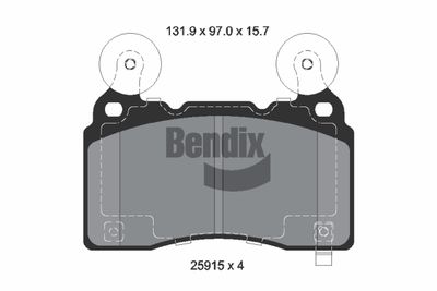 BPD2469 BENDIX Braking Комплект тормозных колодок, дисковый тормоз