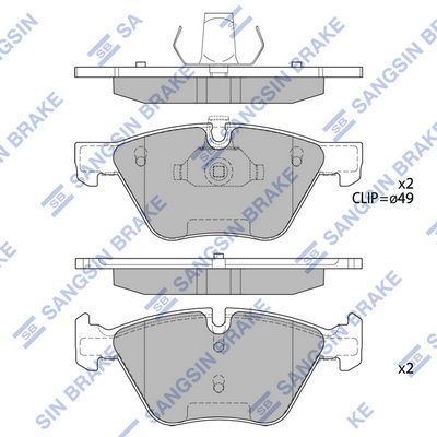 SP2159 Hi-Q Комплект тормозных колодок, дисковый тормоз