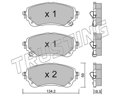 12340 TRUSTING Комплект тормозных колодок, дисковый тормоз