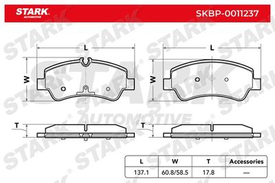 SKBP0011237 Stark Комплект тормозных колодок, дисковый тормоз