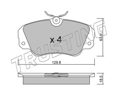 5540 TRUSTING Комплект тормозных колодок, дисковый тормоз